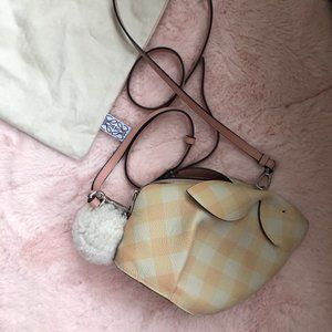 Loewe bunny mini gingham leather crossbody bag